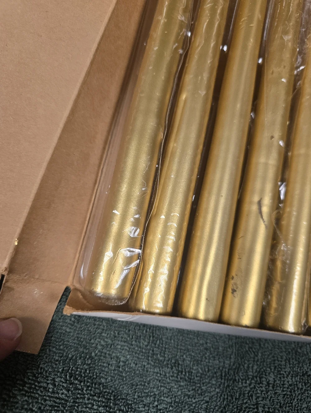 Set of 6 Gold Taper Candles - Picture 7 of 13